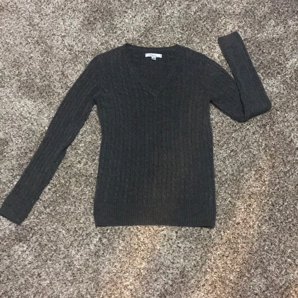 GH Bass & Co Grey Cable Knit Sweater